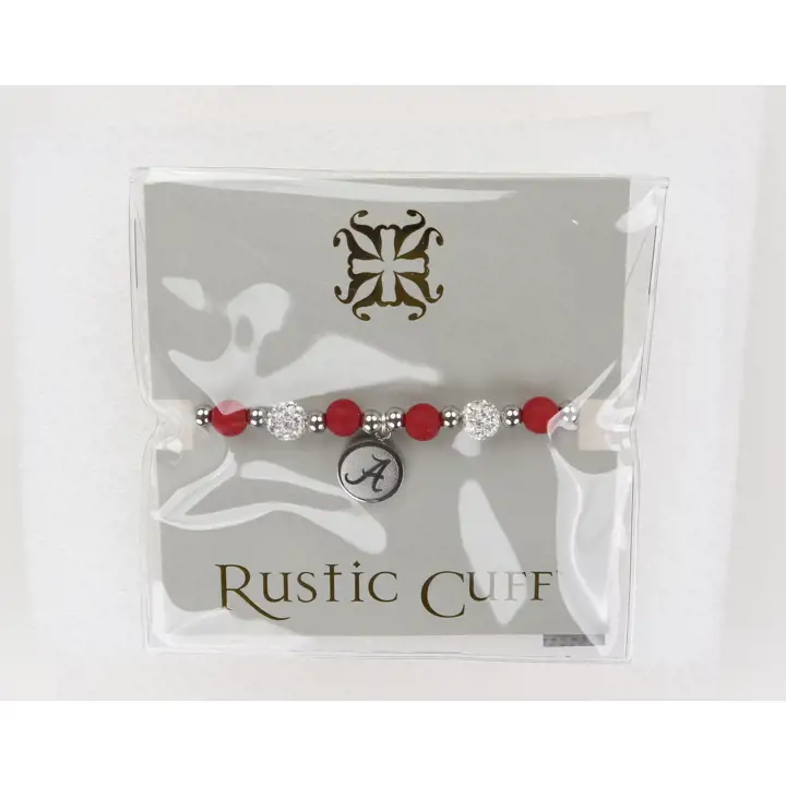 Bracelet Alabama Crimson Tide Sadie perles Rustic Cuff argent