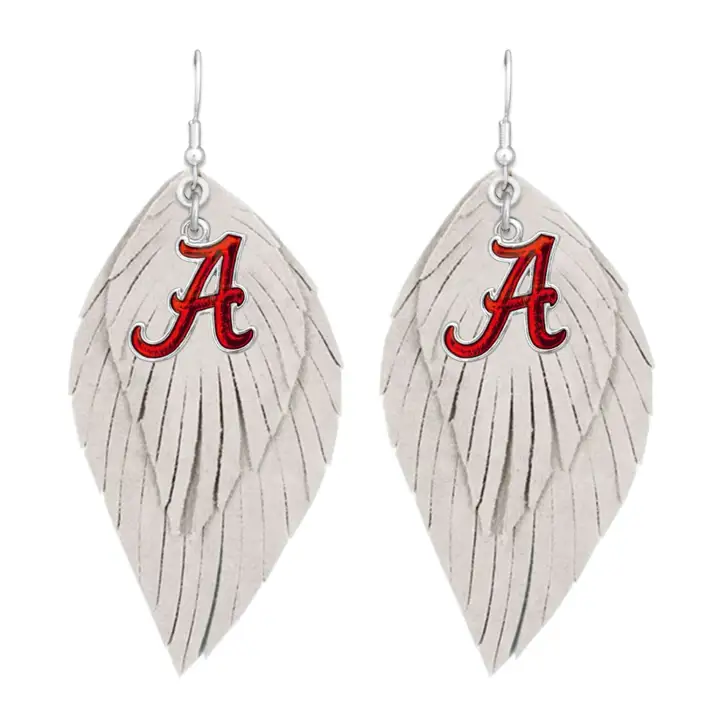 Boucles d'oreilles bohèmes logo iridescent Alabama Crimson Tide de The