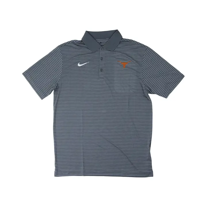 Polo rayé Texas Longhorns NCAA stade gris foncé