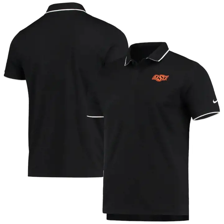Polo universitaire NCAA Tipped Oklahoma State Cowboys Noir