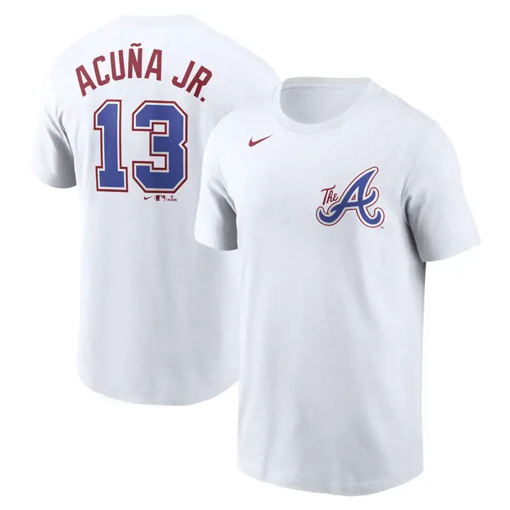 T-shirt Nike MLB Atlanta Braves Joueur N&N Ronald Acuna blc