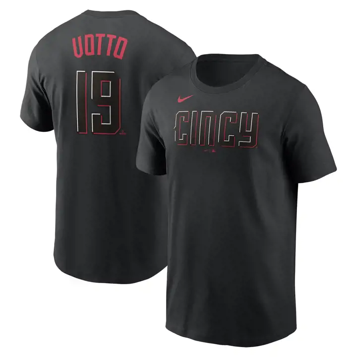 T-shirt Nike MLB N&N Joueur des Reds de Cincinnati Joey Votto noir