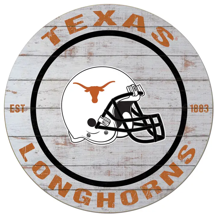 Panneau circulaire Texas Longhorns 20x20 - Casque