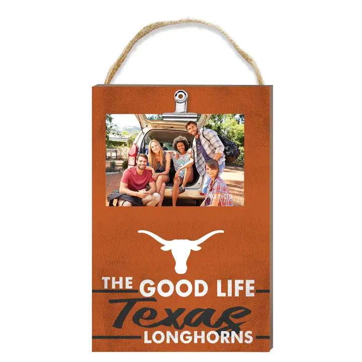 "Plaque à pince Texas Longhorns 8x12 po « The Good Life » ast"
