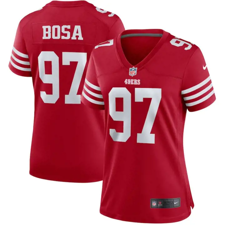 Maillot de match NFL 49ERS pour femme Nick Bosa ROUGE