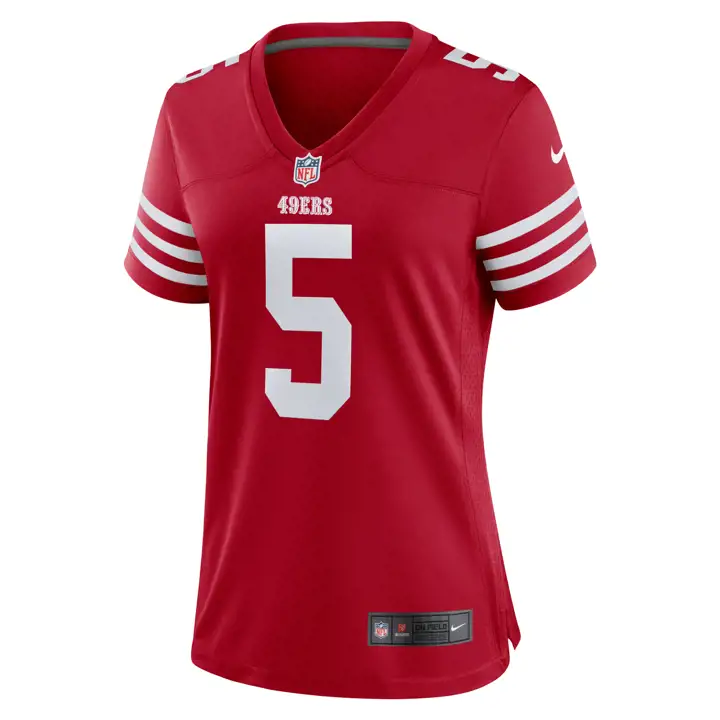 Maillot de match NFL 49ERS pour femme Trey Lance ROUGE