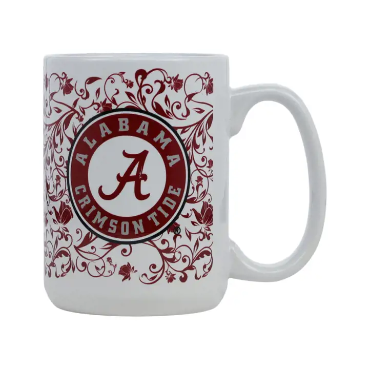 Mug à café Alabama Crimson Tide 45 cl à motifs floraux