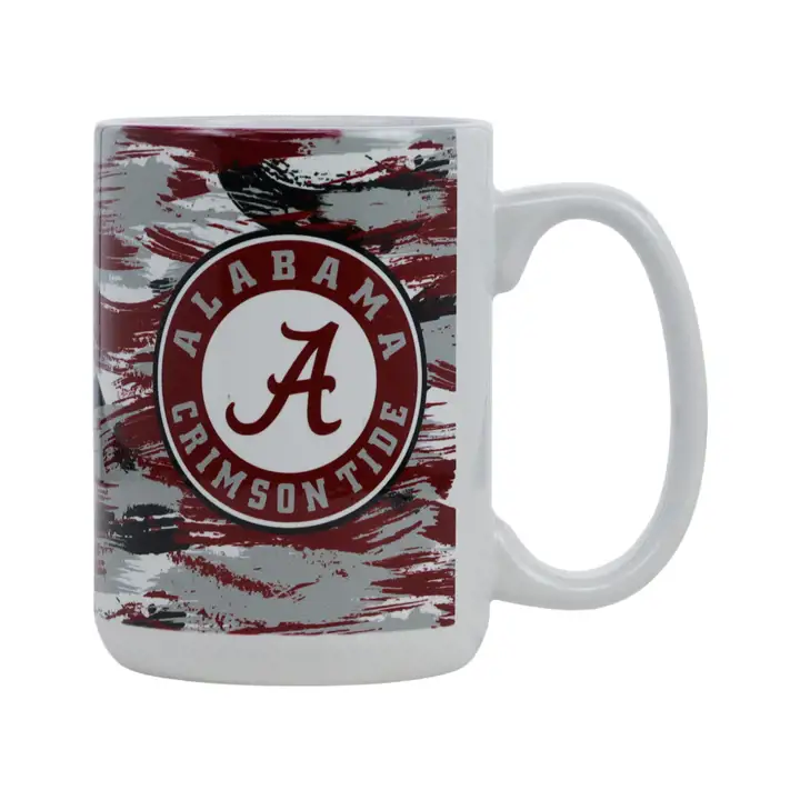 Mug brossé blanc 15 oz Alabama Crimson Tide