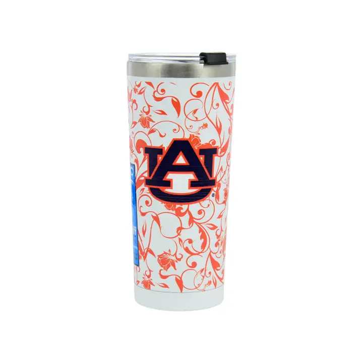 Gobelet à fleurs de 24 oz des Tigers d'Auburn