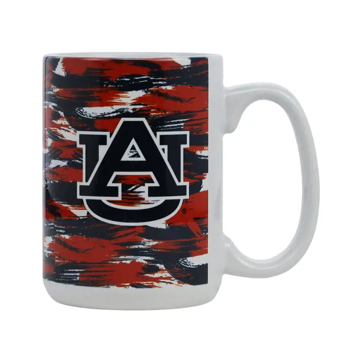 Tasse brossée blanche 15oz Auburn Tigers