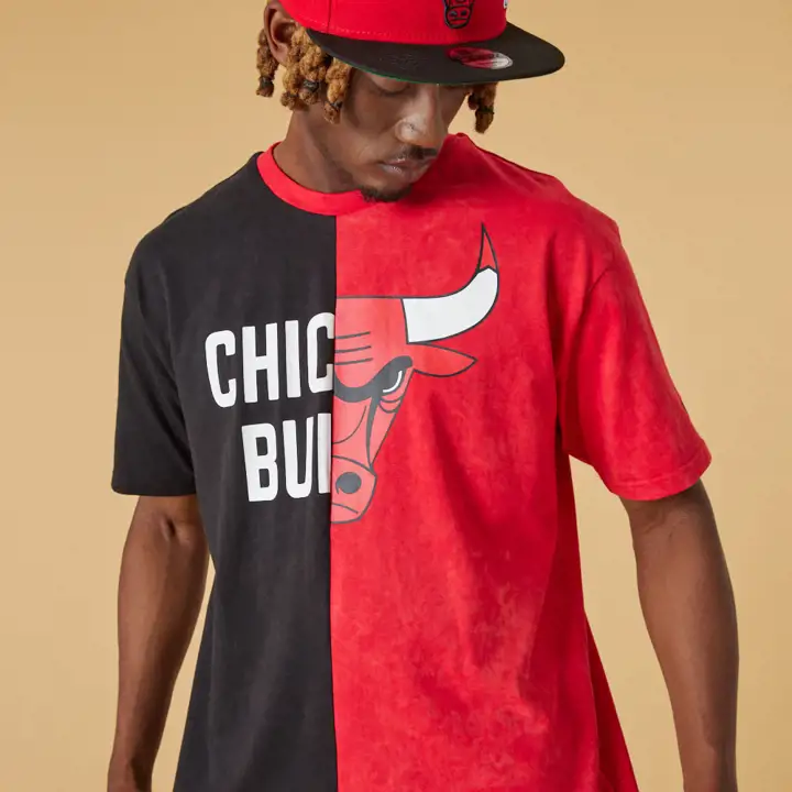 T-SHIRT GRAPHIQUE CHICAGO BULLS NBA WASHED PACK noir