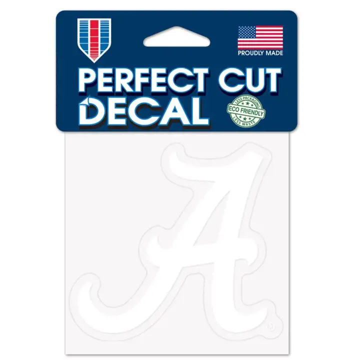 Décalcomanie découpée Alabama Crimson Tide 4x4 - Blanc ast