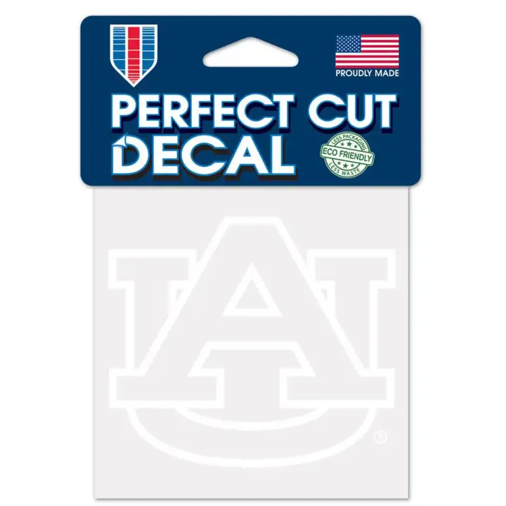 Autocollant découpé Auburn Tigers 4x4 - Blanc ast