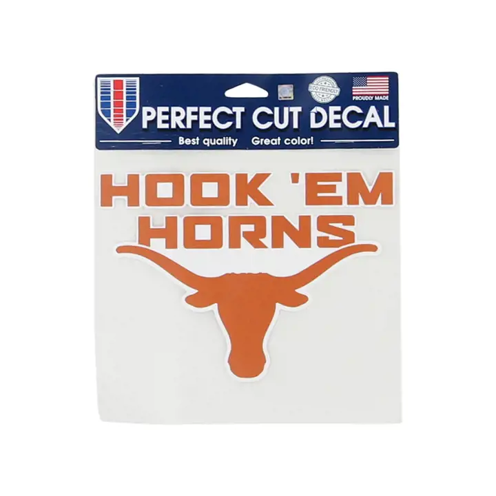 Autocollant découpé Texas Longhorns 8x8 - Slogan Wincraft ast