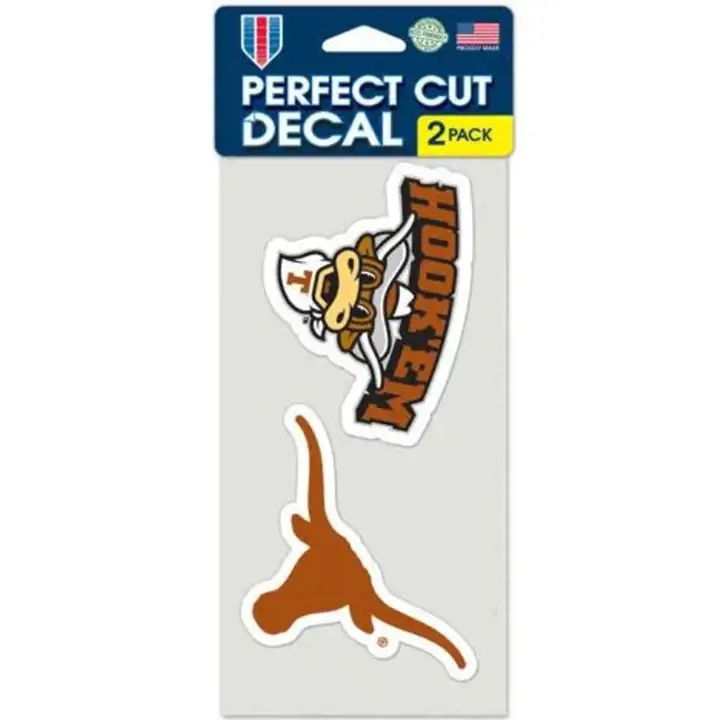 Autocollant découpé Texas Longhorns, lot de 4x4, Wincraft ast