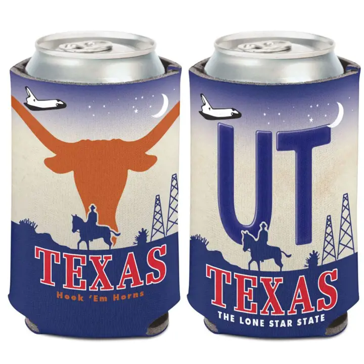 Manchon pour canette Texas Longhorns - Plaque d'immatriculation Wincraft ast