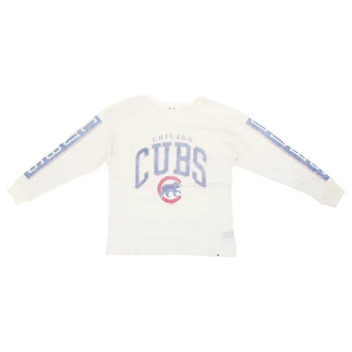 T-shirt à manches longues MLB des Cubs de Chicago pour femme Soa 23 ivoire