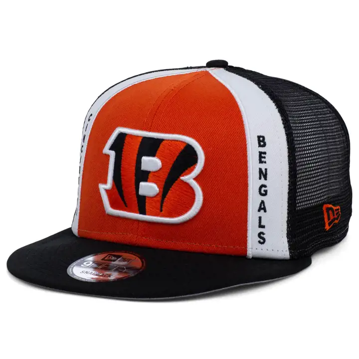 Casquette Trucker NFL 9FIFTY Cincinnati Bengals, verticale, orange et noire