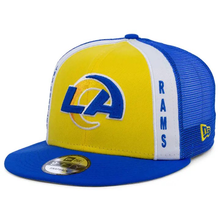 Los Angeles Rams NFL Casquette Trucker Verticale 9FIFTY jaune/bleu