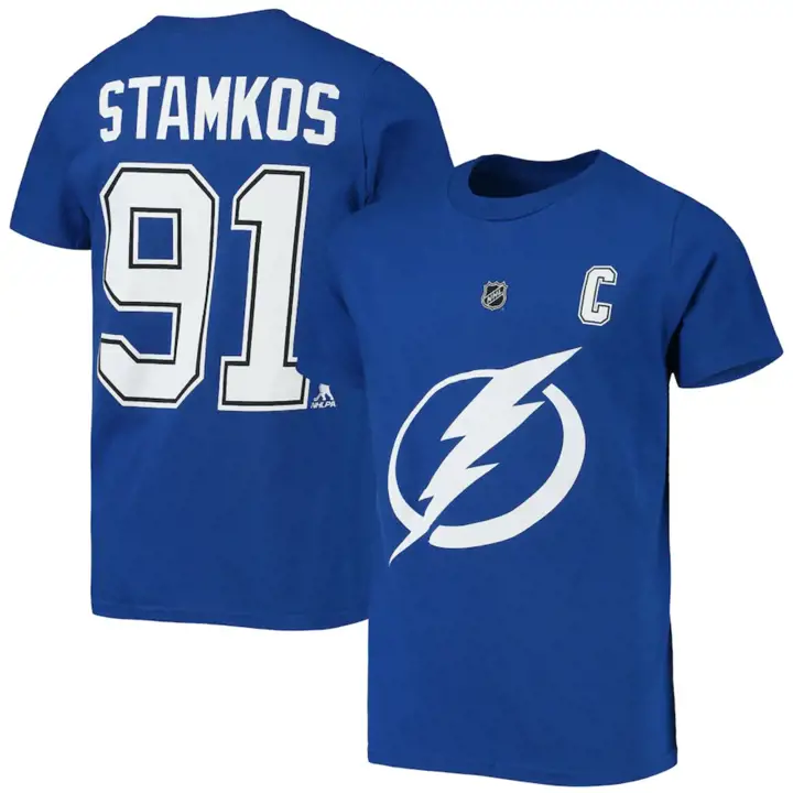 T-shirt pour jeune joueur de la LNH Lightning Steven Stamkos bleu