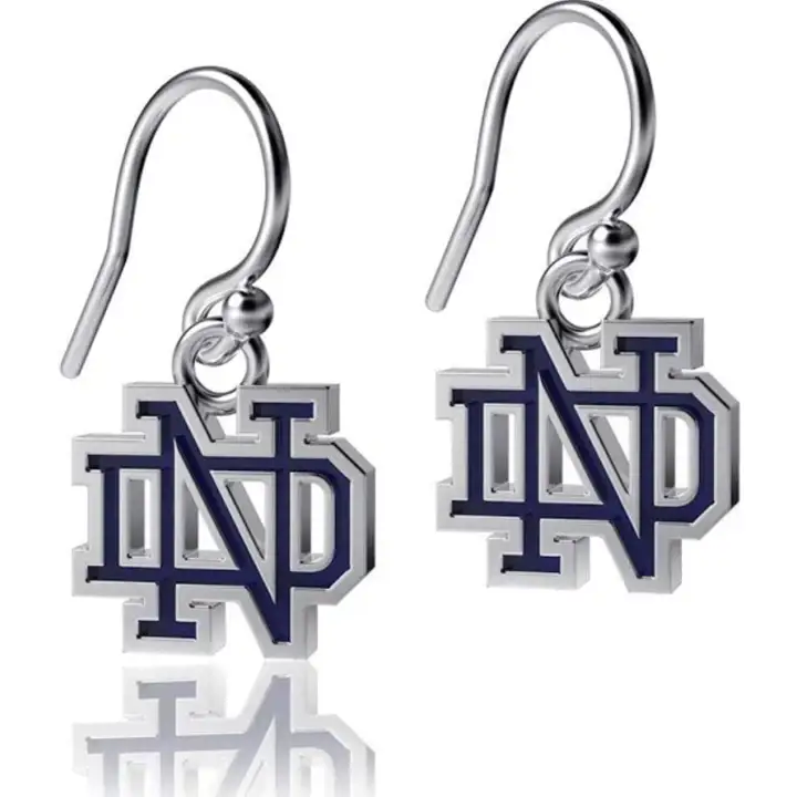 Boucles d'oreilles pendantes émaillées Notre Dame Fighting Irish