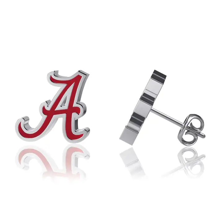 Boucles d'oreilles pendantes Alabama Crimson Tide – Émail