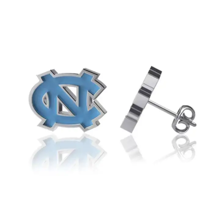 Boucles d'oreilles clous North Carolina Tar Heels – Émail