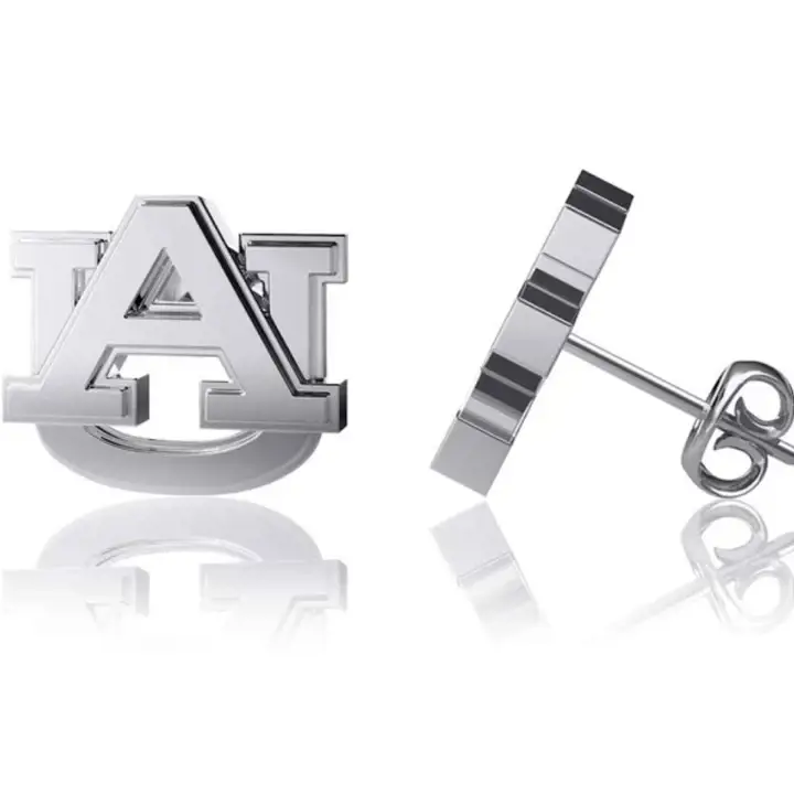 Boucles d'oreilles clous Auburn Tigers - Argent