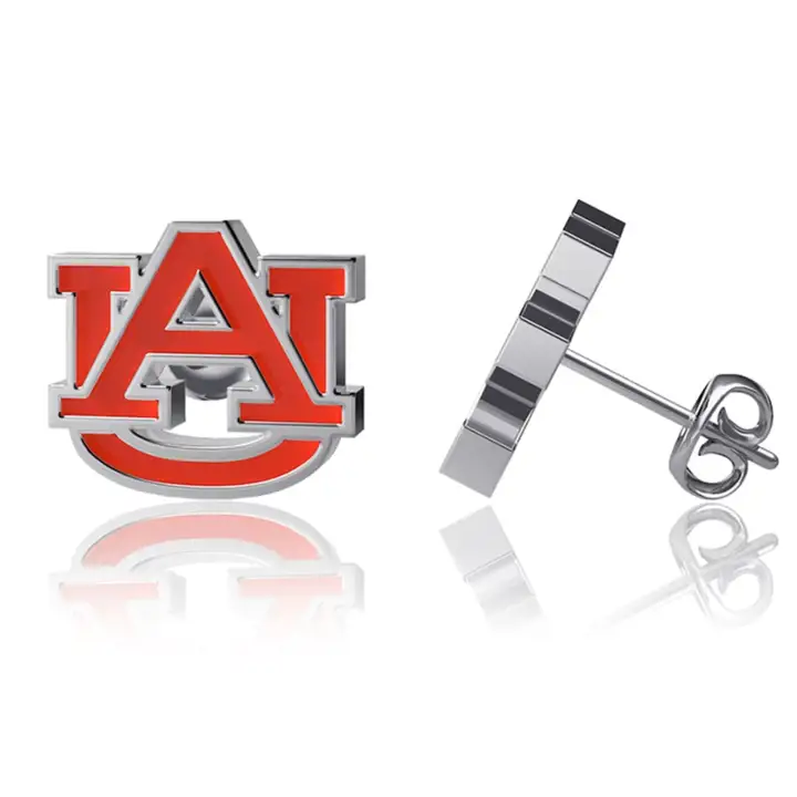 Boucles d'oreilles clous Auburn Tigers - Émail