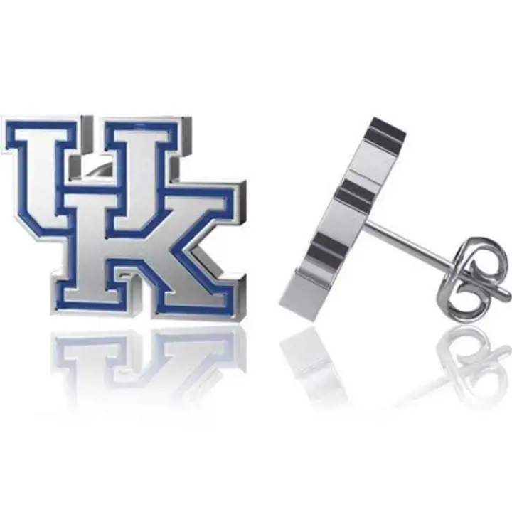 Boucles d'oreilles clous Kentucky Wildcats - Argent