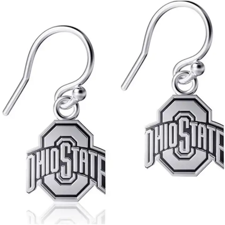 Boucles d'oreilles pendantes Ohio State Buckeyes - Argent ast