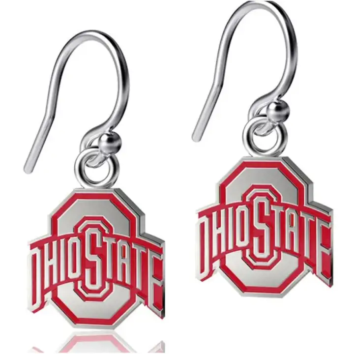 Boucles d'oreilles pendantes Ohio State Buckeyes - Émail