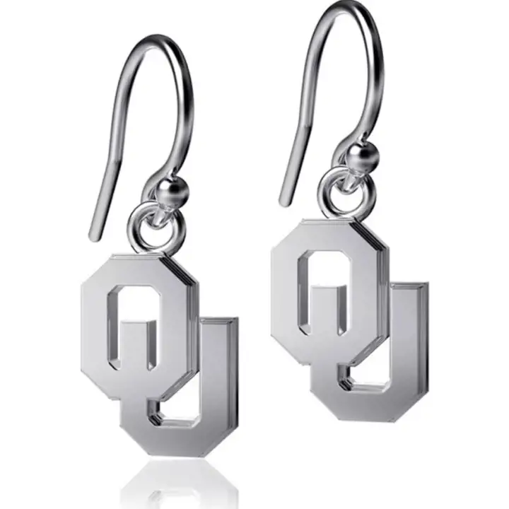 Boucles d'oreilles pendantes Oklahoma Sooners - Argent ast