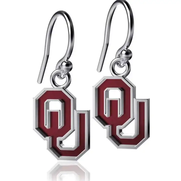 Boucles d'oreilles pendantes émail Oklahoma Sooners