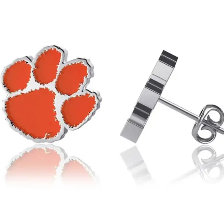 Boucles d'oreilles clous Clemson Tigers - Émail