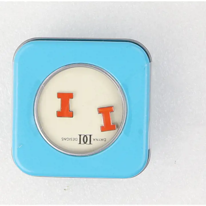 Boucles d'oreilles pendantes Illinois Fighting Illini - Émail