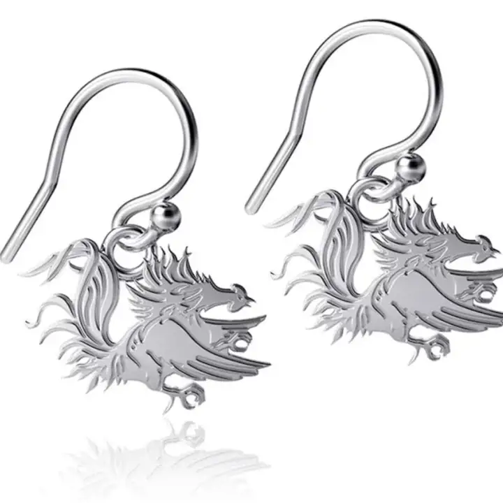 Boucles d'oreilles pendantes South Carolina Gamecocks - Argent