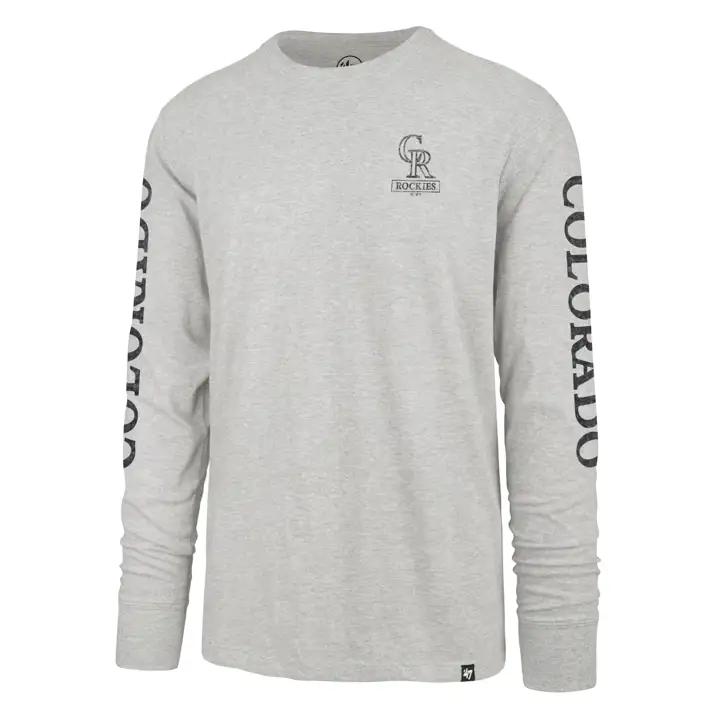 T-shirt Colorado Rockies MLB 47 Triple Down manches longues gris