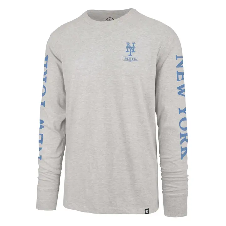 T-shirt à manches longues 47 Triple Down MLB New York Mets gris