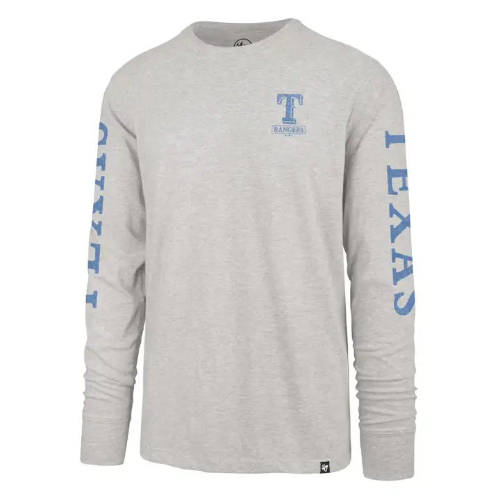 T-shirt MLB Texas Rangers 47 Triple Down manches longues gris