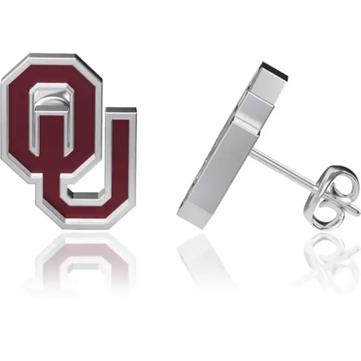 Boucles d'oreilles pendantes Oklahoma Sooners - Émail