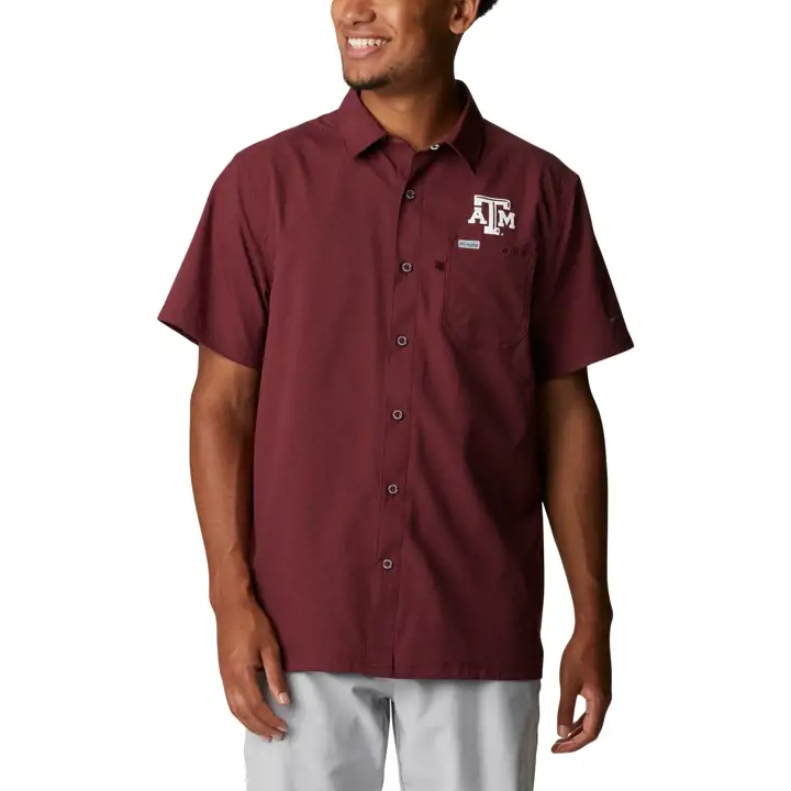 Texas A&M Aggies CLG Tamiami Short Sleeve Shirt, blanc