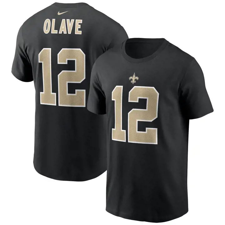 Nouveau-Orléans Saints Joueur NFL Tee Chris Olave Noir