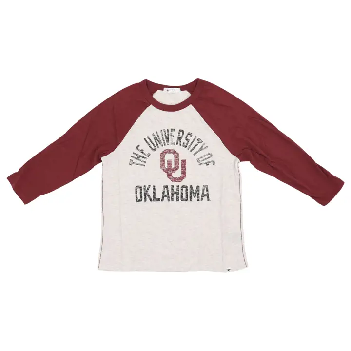 Oklahoma Sooners NCAA Femme Rétro Daze Ava Raglan 22 OAT/C