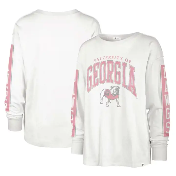 T-shirt à manches longues Georgia Bulldogs NCAA pour femme, collection Statement, modèle Soa, 22 WHT/RE