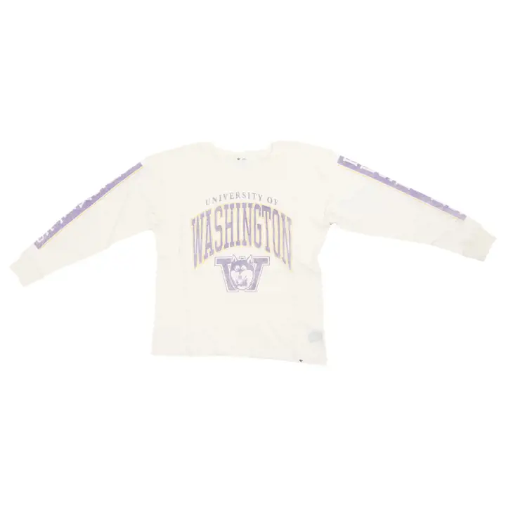 T-shirt Washington Huskies NCAA pour femme, collection Statement, manches longues, 22 ans, blanc/
