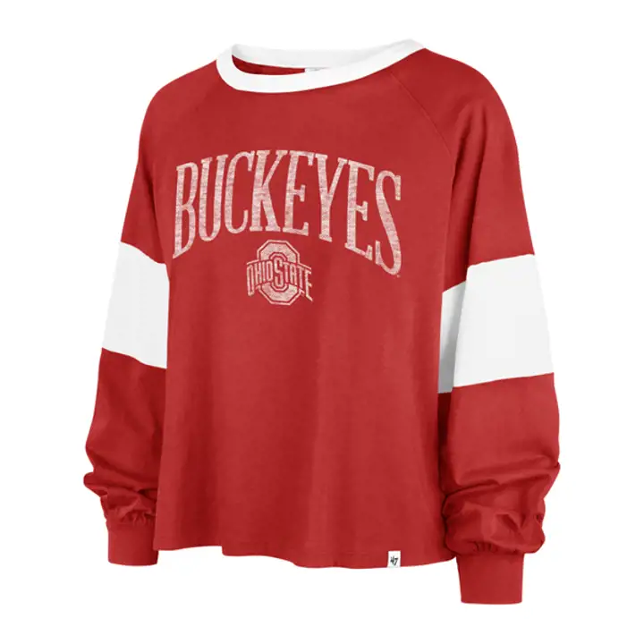 T-shirt à manches longues Ohio State Buckeyes NCAA pour femme Upside Rhea 22 ROUGE