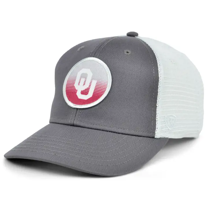 Casquette de camionneur Oklahoma Sooners NCAA Circle Stripe Patch gry/wht