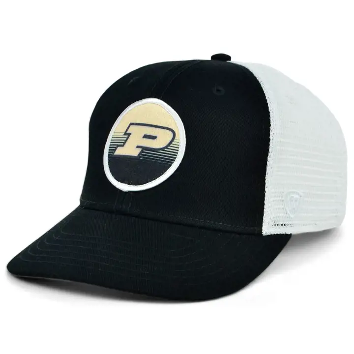 Purdue Boilermakers NCAA Casquette filet patch cercle à rayures noir/blanc