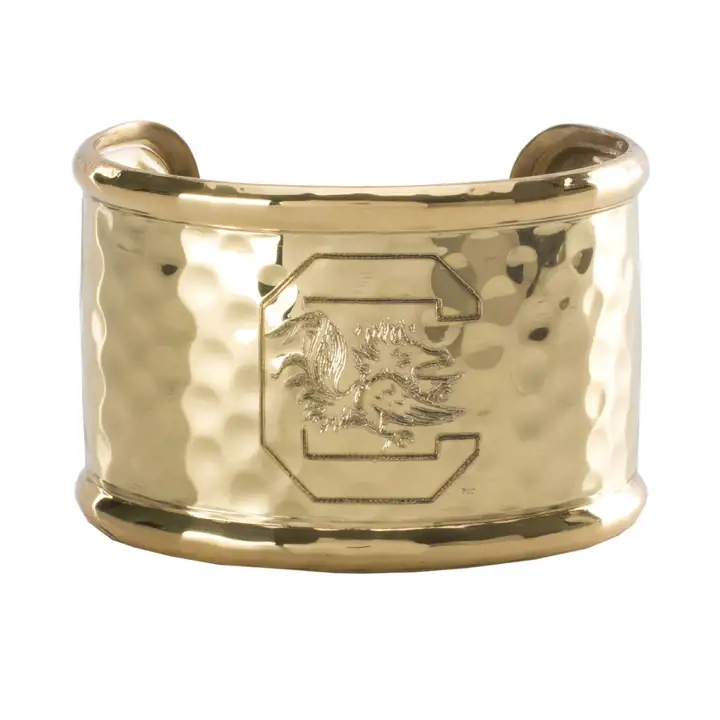 Bracelet manchette gravé avec rebord de 1,5 po - South Carolina Gamecocks (